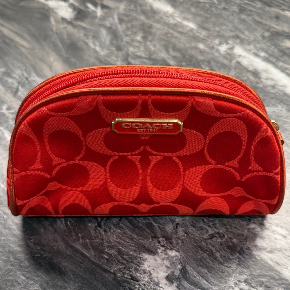 Coach Signature Red Cosmetic Case